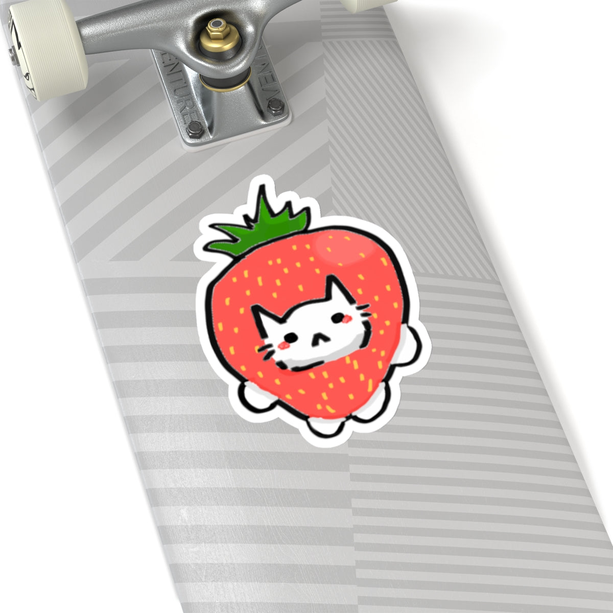 Silly Little Strawberry Cat Sticker