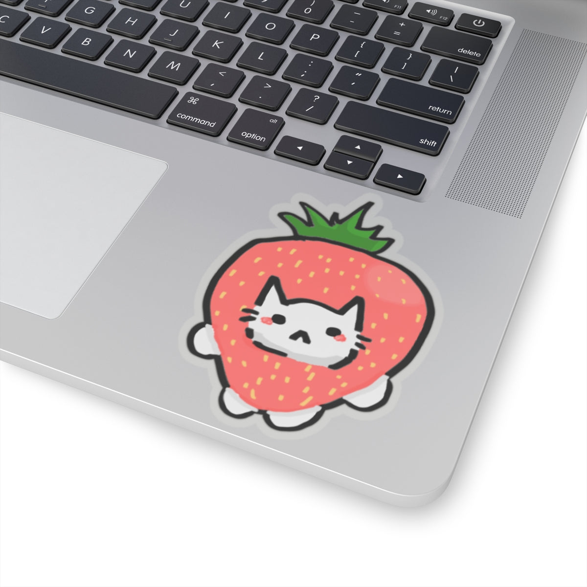 Silly Little Strawberry Cat Sticker