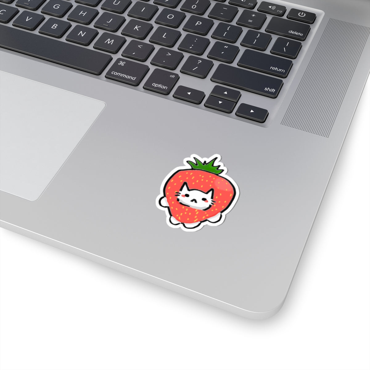 Silly Little Strawberry Cat Sticker