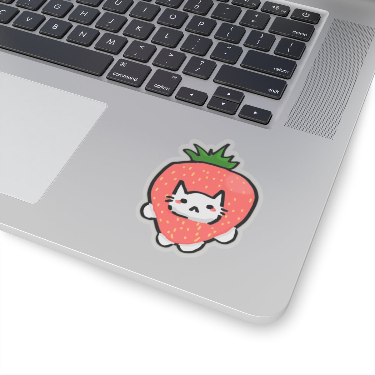 Silly Little Strawberry Cat Sticker